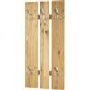 HAKU Appendiabiti da Parete Aspetto Acciaio Inox, Rovere, Impiallacciatura in Vero Legno, MDF, Metallo - Dim. L 45 cm x A 100 cm x P 9 cm, Stile Moderno
