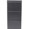 Kare Design scarpiera Caruso, 3 scomparti basculanti, antracite, 6 paia di scarpe, 103x50x14cm, sottile, guradaroba, corridoio