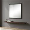 Dmora - Specchio Rino, Specchio da bagno, 100% Made in Italy, cm 60x2h60, Antracite lucido