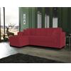 Dmora - Divano letto con penisola Fernando, Divano ad angolo reversibile, Sofà contenitore da soggiorno con chaise longue e 2 cuscini, 230x150h81 cm, Rosso