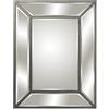 DRW parete rettangolare in legno e specchio in argento 60x1,5x80cm