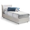 Talamo Italia Letto contenitore Singolo Veronica, Made in Italy, Letto con rivestimento in ecopelle, Apertura laterale, con materasso cm 80x190 incluso, Bianco