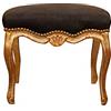 Biscottini Panchetta stile barocco nera 62x52x52 cm | Poltrona barocca in legno di faggio | Panchetto barocco casa | Sgabello barocco imbottito