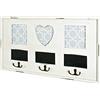 HAKU Appendiabiti da Parete Bianco Antico, Legno Massiccio, MDF - Dim. L 49 cm x A 26 cm x P 3 cm, Stile Industriale