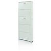 Dmora Scarpiera 5 Ante, Legno, Bianco, 70 x 190 x 18 cm