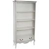 DRW Libreria da Terra con 2 cassetti e 3 Ripiani 85 x 35 x 180 cm, Bianco e Naturale, 85x35x180cm