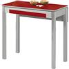 ASTIMESA Tavolo da Cucina, Metallo, Rosso, 80x40cm-extendida 80x60 CMS