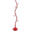 VERSA Swindon Appendiabiti da Terra in Stile Minimalista, Attaccapanni da Terra per Ingresso, con 9 Ganci o Appendiabiti, Misure (A x L x l) 185 x 32 x 32 cm, Metallo, Colore Rosso