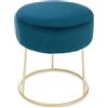 KONTE.DESIGN pouf CLARISSA in velluto Blu, base oro