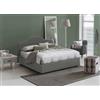 Talamo Italia - Letto matrimoniale Anika, Letto fisso con rivestimento e testata in tessuto, 100% Made in Italy, adatto per materasso Cm 160x190, Grigio
