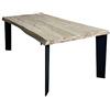 KONTE.DESIGN Tavolo LAJATICO in legno naturale, gambe in metallo nero, 250x100x75 cm, spessore 4 cm