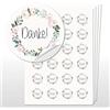 WEDDNG 96 Adesivi per Matrimonio, Stile Boho, Rotondi, 4 cm di Diametro, per Matrimonio, bomboniera Give Aways (Fiore 1/Ringraziamento)