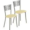 ASTIMESA SCMCBE Due sedie da Cucina, Metallo, Beige, Altura de asiento 45 cms