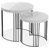 VERSA Kansas Tavolino Ausiliario per Soggiorno, Tavolino Moderno, Set di 2, Misure (A x L x l) 55 x 55 x 55 cm, Legno e Metallo, Colore Bianco