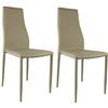 KONTE.DESIGN Set di 2 sedie DOWNTOWN in ecopelle, Tortora, 56x42x94 cm