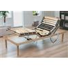 Talamo Italia Rete ortopedica reclinabile motorizzata, adatto a letto singolo, 100% Made in Italy, Rete a doghe in legno con motore, cm 80x190h34