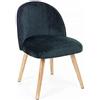 KONTE.DESIGN Poltroncina ADELINE in tessutto effetto velluto verde Jungle, struttura in legno