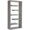 Fashion Commerce Libreria Divisorio Bilbao, Grigio in MDF e Vetro, 90 x 35 x 180 cm