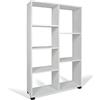 Dmora Libreria Asimmetrica A Sette Vani Aperti, Made In Italy, Cm 90 X 24 X H99, Colore Rovere Sbiancato