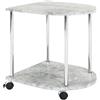 HAKU Tavolino su rotelle effetto cemento cromato MDF metallo carrello di servizio con rotelle - Dimensioni: L 42 cm x A 45 cm x P 40 cm, Stile: Moderno
