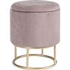 KONTE.DESIGN Pouf contenitore POLINA in Velluto Rosa