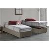 Dmora Talamo Italia - Letto singolo Serena, Letto contenitore con rivestimento in ecopelle, 100% Made in Italy, Apertura frontale, adatto per materasso Cm 90x190, Tortora