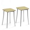 ASTIMESA Due sgabelli da cucina gambe design ecopelle beige, altezza seduta 45 cm