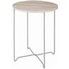 HAKU Tavolino rotondo in alluminio e rovere chiaro, MDF e metallo - Dimensioni: A 52 x Ø 40 cm Stile: Moderno