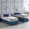 Talamo Italia Letto Singolo Amelia, Letto Contenitore con Rivestimento in Tessuto, 100% Made in Italy, Apertura Frontale, con Materasso Cm 80x190 Incluso, Blu