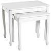 Haku Moebel HAKU Möbel Set di 2 tavolini, legno massello, bianco, L 43 x P 32 x A 41 cm/L 56 x P 36 x A 48 cm