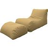 Dmora Pouf Crinum, Poltrona Multiuso, Poltroncina Sacco, Pouf poggiapiedi, Made in Italy, 120x80 h60 cm, Beige