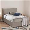 Talamo Italia - Letto piazza e mezza Olivia, Letto contenitore con rivestimento in ecopelle, 100% Made in Italy, Apertura frontale, adatto per materasso Cm 120x200, Tortora