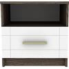 Menzzo Comodino 1 cassetto Tenessil rovere scuro e bianco