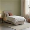 Dmora Talamo Italia Letto contenitore Singolo Anna, Made in Italy, Letto con rivestimento in ecopelle, Apertura frontale, adatto per materasso cm 90x190, Tortora