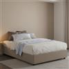 Talamo Italia - Letto piazza e mezza Greta, Letto contenitore con rivestimento in ecopelle, 100% Made in Italy, Apertura laterale, con materasso Cm 120x190 incluso, Tortora