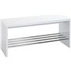 HAKU Möbel Panca per scarpe cromo, bianco, MDF, metallo - Dim. L 81 cm x A 40 cm x P 30 cm, Stile Moderno