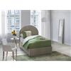 Talamo Italia Letto Singolo Emma, Letto Contenitore con Rivestimento in Tessuto, 100% Made in Italy, Apertura Frontale, con Materasso Cm 80x190 Incluso, Tortora