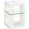 M2 Kollektion HomeTrends4You - Tavolino Domingo, Bianco lucido, 40x40x60cm