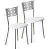 ASTIMESA SCMCBL Due sedie da Cucina, Metallo, Bianco, Altura de asiento 45 CMS