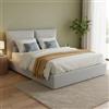 Talamo Italia - Letto matrimoniale Gabriella, Letto contenitore con rivestimento in tessuto, 100% Made in Italy, Apertura frontale, adatto per materasso Cm 160x200, Bianco