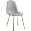 ZONS Lot DE 4 Stockholm Chaise SCANDINAVE EN TISSUS Gris ET EMPIETEMENT Bois Set di 4 sedie Tessuto Grigio con Rifiniture in Legno