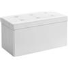 SONGMICS Cassapanca Contenitore 80L, Pouf Contenitore, Panca Poggiapiedi Pieghevole, Capacità di Carico di 300 kg, Rivestimento in Similpelle, Seduta Imbottita, Bianco LSF106