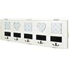 HAKU Appendiabiti da Parete Bianco Antico, Legno Massiccio, MDF - Dim. L 77 cm x A 26 cm x P 3 cm, Stile Industriale
