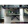 KONTE.DESIGN Tavolo PARIOLI in legno massello, Rovere Beton, gambe incrociate in metallo nero, 180x90 cm | Made in Italy Design Italiano