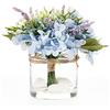 DRW Centro acqua solida e fiori in poliestere turchese, 25 cm