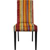 Kare Design Sedia Econo Very British, Rosso/Giallo/Blu, 99X49X58Cm , Vari Colori, Retro, Faggio Nero, Mix Stili, Sala Da Pranzo