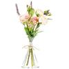 DRW Centro acqua solida e fiori di poliestere in rosa e crema, 37 cm