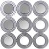DRW Specchio da parete con 9 specchi di metallo in argento 74 x 4,5 x 74 cm, INT 14 cm