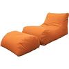 Dmora Talamo Italia - Pouf Crinum, Poltrona Multiuso, Poltroncina Sacco, Pouf poggiapiedi, Made in Italy, 120x80 h60 cm, Arancione