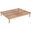 Marcapiuma - Rete a Doghe Fissa Matrimoniale160x190 alta 35 cm modello EASY in Legno di Faggio Naturale resinato e Multistrato + 4 Piedi Legno di Faggio Ortopedica Made in Italy